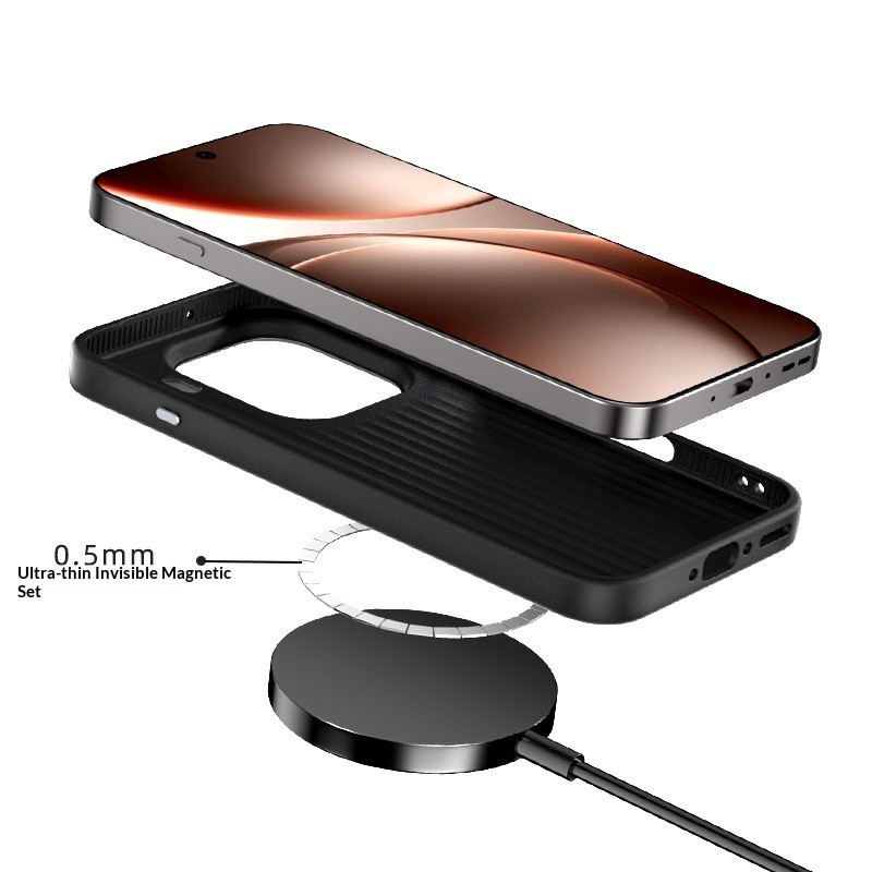 พื้นผิวคาร์บอนไฟเบอร์ในตัวเคสแม่เหล็กสําหรับOPPOค้นหาX9 รูปที่ 2