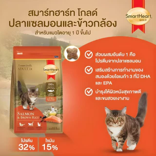 [1 kg] (แบ่งขาย) SmartHeart Gold สมาร์ทฮาร์ท โกลด์ อาหารแมวเม็ด 1kg