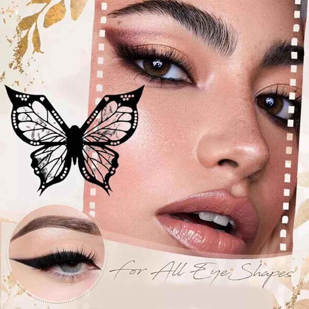 ผีเสื้อลายฉลุสําหรับ Eye-liner Reusable ยืดหยุ่น Eye-liner แสตมป์เครื่องมือสําหรับแต่งหน้าสามเณร Eye