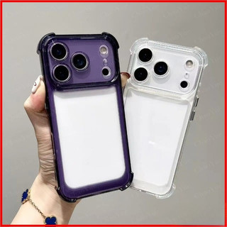 หรูหรากันกระแทกโปร่งใสเคสโทรศัพท์สําหรับ iPhone 17 16 15 14 13 12 11 17 Pro Max Air Plus Clear Soft กันชนกรณีฝาครอบ