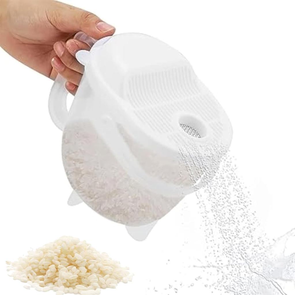 Rice Washer Strainer Bowl, Portable Rice Cleaner Strainer, Kitchen Colander with Handle for Rice, Be