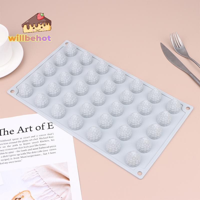 [Willbehot-t] 1 ชิ้น 35 ช่องแครนเบอร์รี่แม่พิมพ์ซิลิโคน DIY เค้กราสเบอร์รี่สตรอเบอร์รี่ขนมตกแต่ง Mould Fondant Pastry Baking Mold [ใหม่]