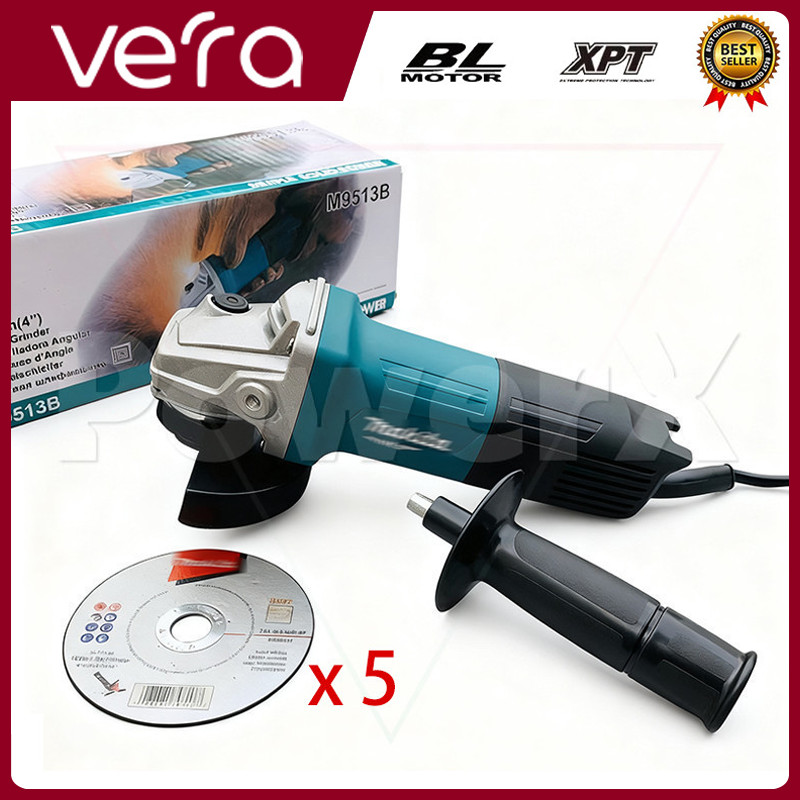 เครื่องเจียร หินเจียร 4นิ้ว รุ่น M9513 กำลังไฟ 1500W แถมใบตัดเหล็ก 4 นิ้ว 5 ใบ