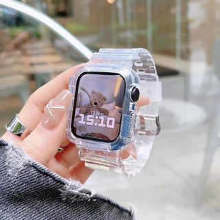 สายนาฬิกาเคส TPU ใส for Iwatch Apple Watch Series 11 10 9 8 7 6 5 4 SE 3 2 46mm 45mm 41 42 44 40 38mm