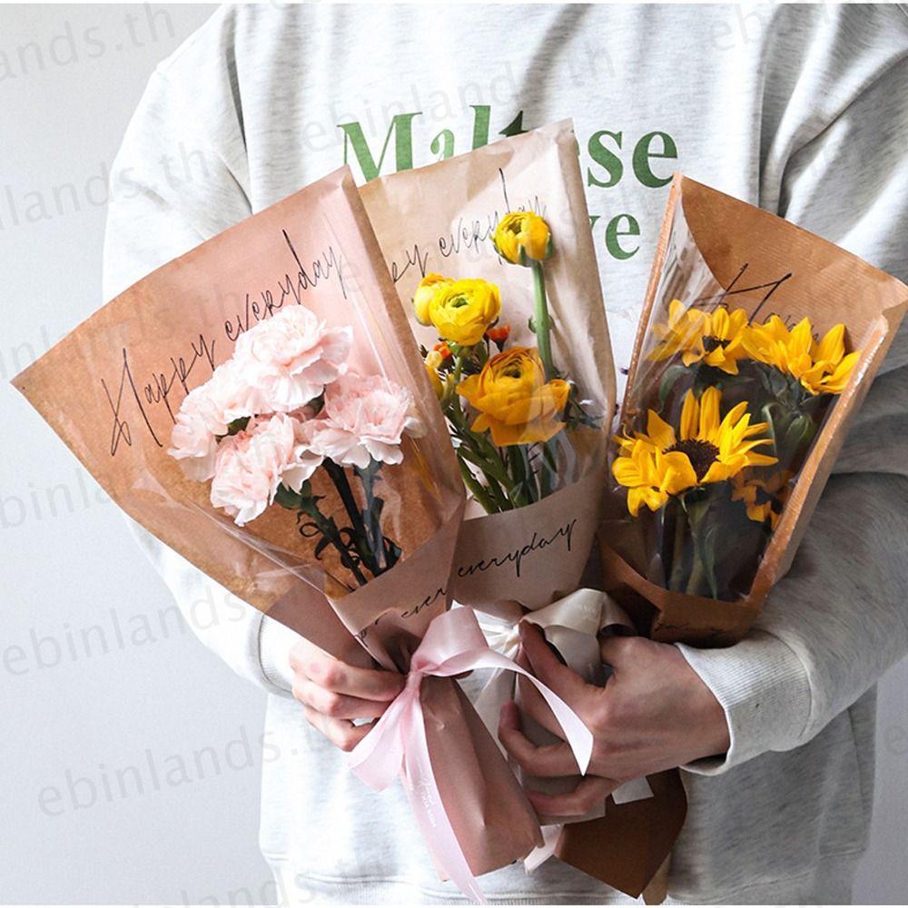 EBINLANDS 20/30PCS Rose Packing Sleeve Bag, Wrapping Sleeve Single Rose Bouquet Packing Bag, Plastic