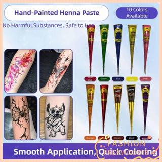 FREEWOODIE เฮนน่าเพสต์โคน, สีดำและน้ำตาลสำหรับงานศิลปะบนร่าง…