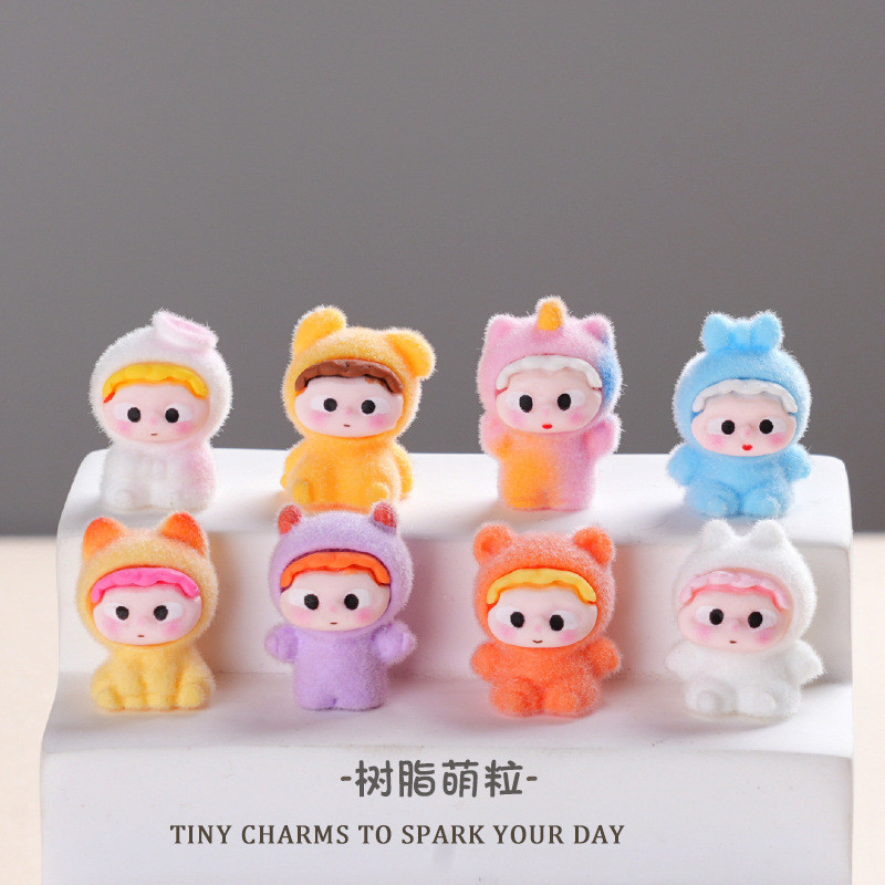 16 ชิ้น Mini Velvet Round Eye Baby เรซิ่น Charms สําหรับ DIY(6-257)