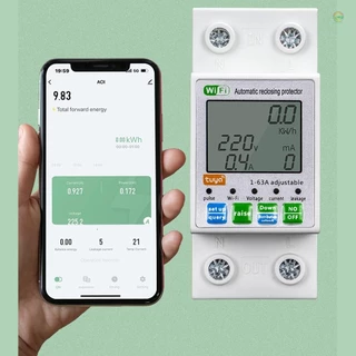 Tuya WiFi อัจฉริยะอัตโนมัติ จอแสดงผล LCD สวิทช ์ Power Meter Protections Values Settable รองรับ COD