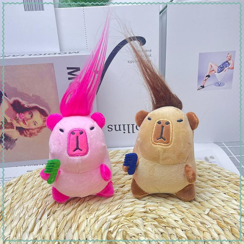 Mha】capybara ตุ๊กตาของเล่นน่ารักพวงกุญแจตุ๊กตากระเป๋าเป้สะพายหลังจี้ตุ๊กตาพวงกุญแจรถตกแต่ง capybara 