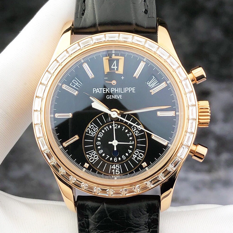 PatekPhilippe Complex Function Chronograph Series 5961R ผู้ชายนาฬิกาปฏิทิน Moving Storage Chronograp