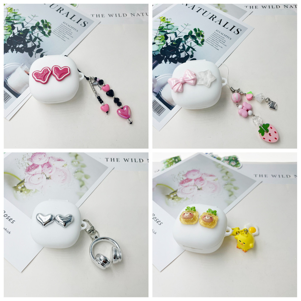 Love แฟชั่นสําหรับ baseus WM01 / WM02 02+ พร้อม keychian ซิลิโคนหูฟังสําหรับ baseus WM02 กรณี