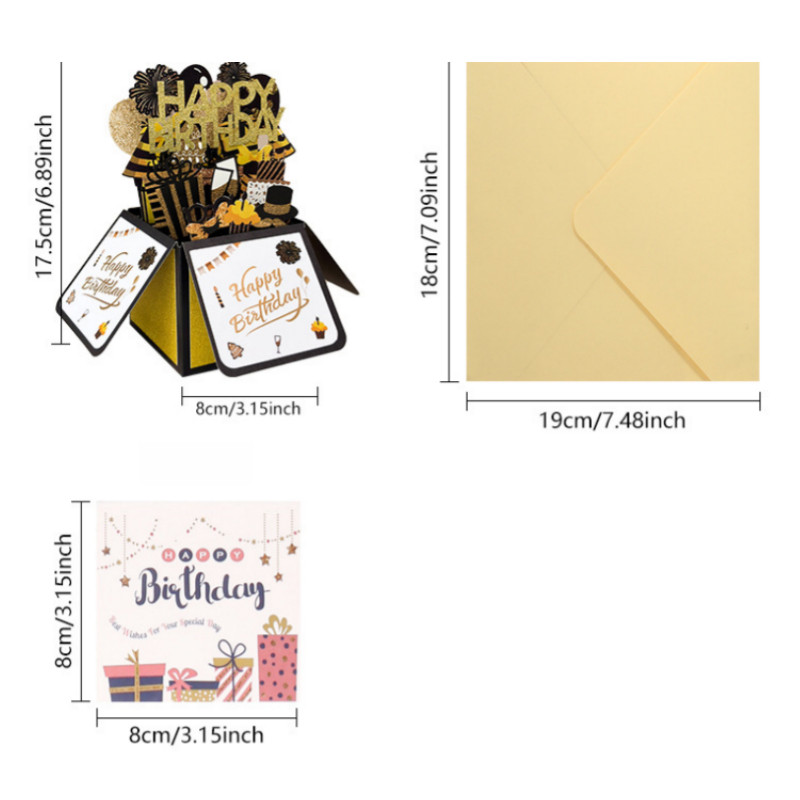 🎂สร้างสรรค์ pop up 3D การ์ดวันเกิด การ์ดอวยพรวันเกิด Birthday Card การ์ดป็อปอัพ ของขวัญวันเกิด - รูปที่ 7
