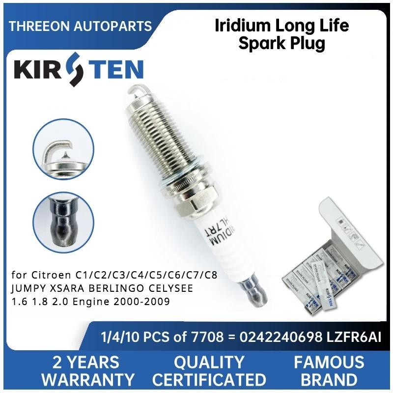 KIRSTEN หัวเทียนอิริเดียมสําหรับ Citroen C1/C2/C3/C4/C5/C6/C7/C8 JUMPY XSARA BERLINGO CELAYSEE 1.6 1