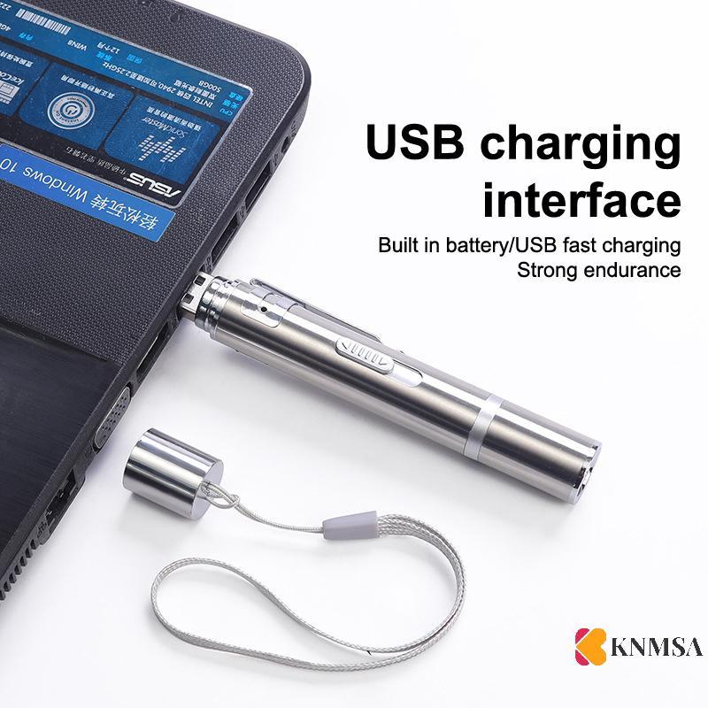 KNMSA] Creative Laser Pointer ของเล่นแมว Cat Laser Pointer ของเล่นสามโหมดแสง USB ชาร์จแบบพกพา Intera