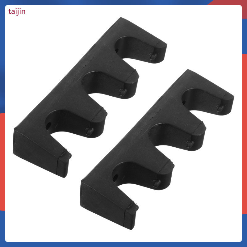 2 ชิ้น Wall Cue ขาตั้งพลาสติก PP ชั้นวางสระว่ายน้ํา Multi-Slot สีดํา Pool Stick Holder taijin