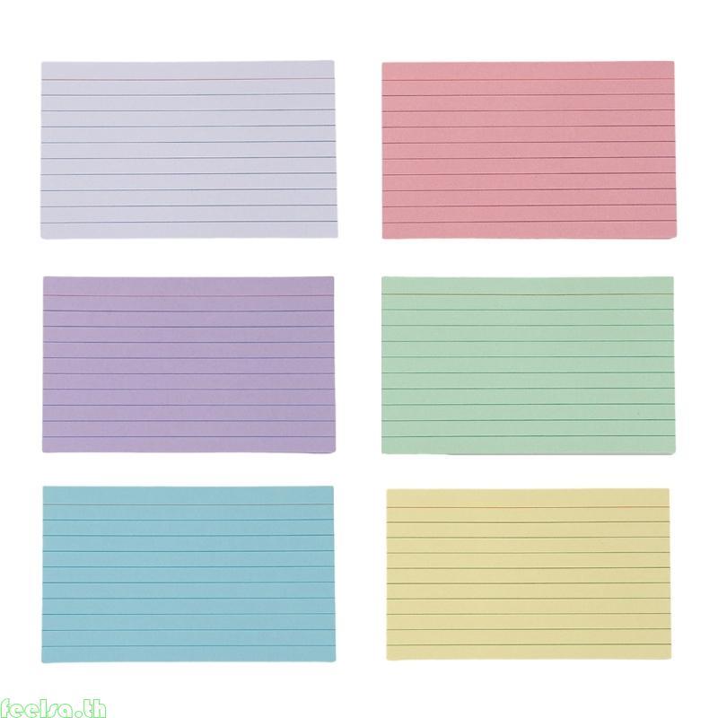 Feela สีสัน Indexcard หมายเหตุกระดาษ 50 แผ่นเรียงราย 3x5 นิ้ว Study Card หมายเหตุการ์ดขนาดเล็ก Ruled