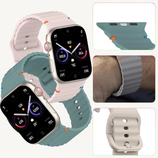 สายซิลิโคน + PC สําหรับ Apple Watch 11 10 42/46 มม.9 8 7 41/45 มม. 6 5 4 SE 40/44 3 2 1 38/42 มม.