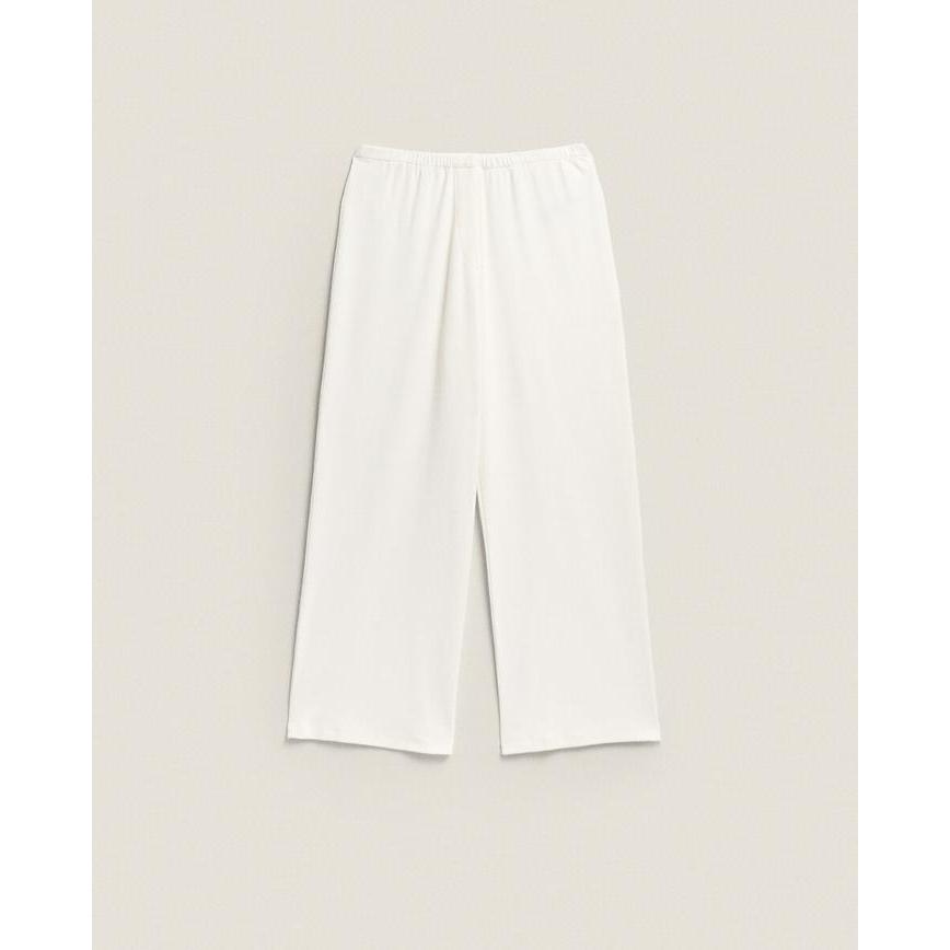 Zara Home Cotton Pique Pijama Pants สีงาช้าง - กางเกงชุดนอนสตรี Jumbo Plus Size - L