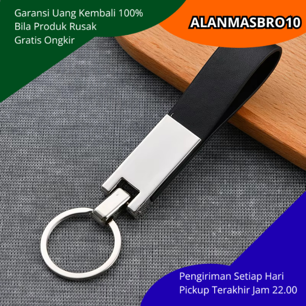 GANTUNGAN Luxury Design โลหะและหนังรถพวงกุญแจแหวนหนา Anti-Removable Masculine รถอุปกรณ์เสริมสไตล์โมเ