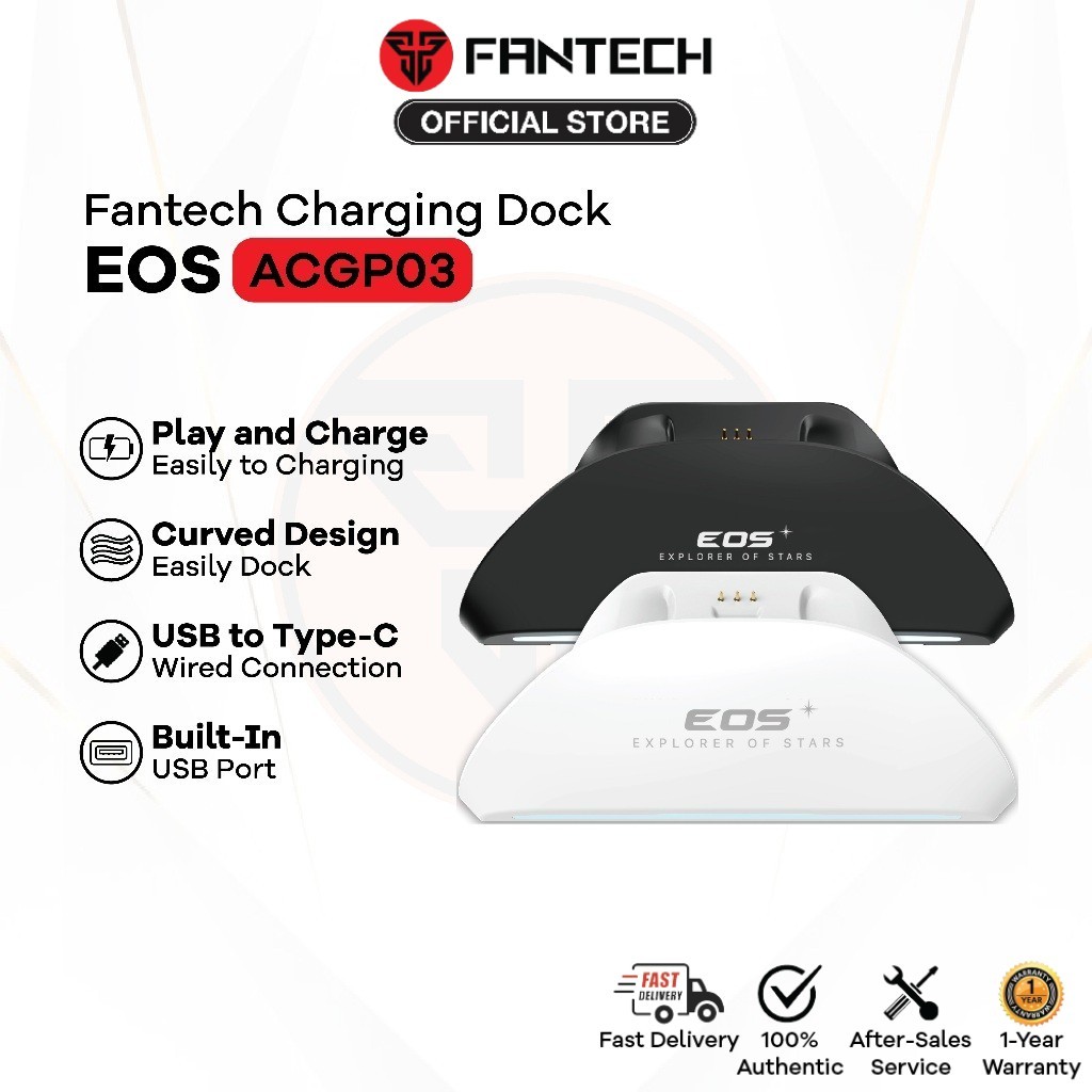 แท่นชาร์จ Fantech ACGP03 เข้ากันได้กับตัวควบคุม Fantech EOS Series พอร์ต USB ในตัว