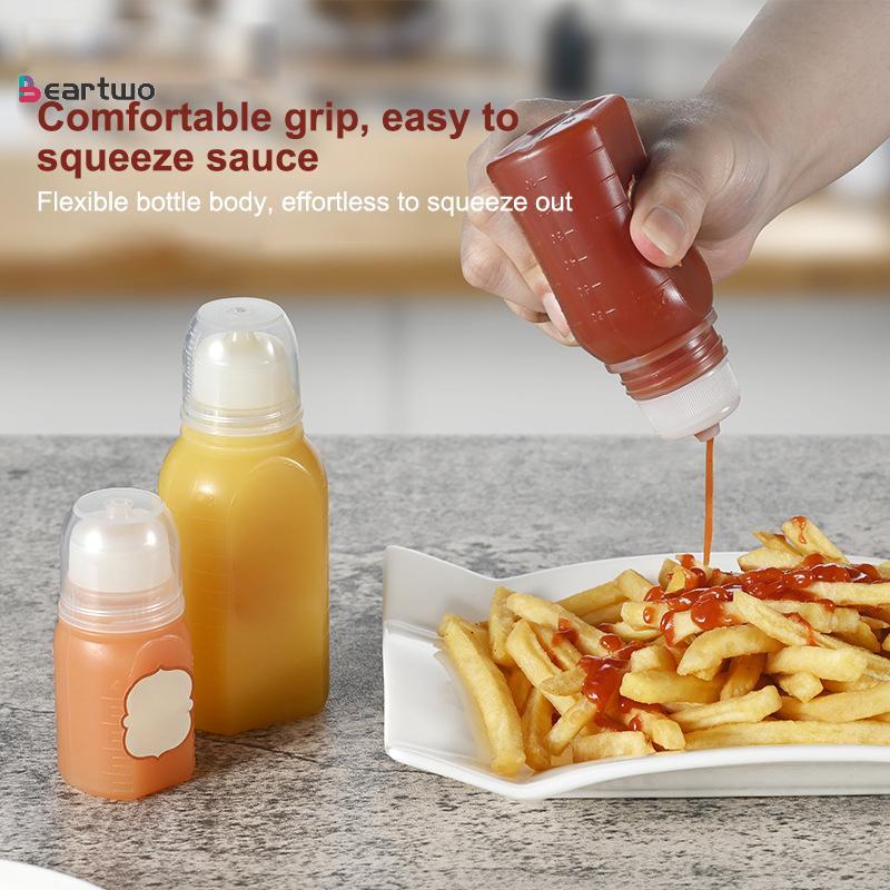 <beartwo-t> 30/60/100ml มินิบีบขวดซอสมะเขือเทศเครื่องปรุงรสซอสขวดน้ําผึ้งมัสตาร์ดสลัดซอส Bento คอนเท