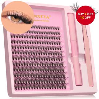 Individual Lashes Cluster Kit, Natural Look, 8-16mm, C/D Curl