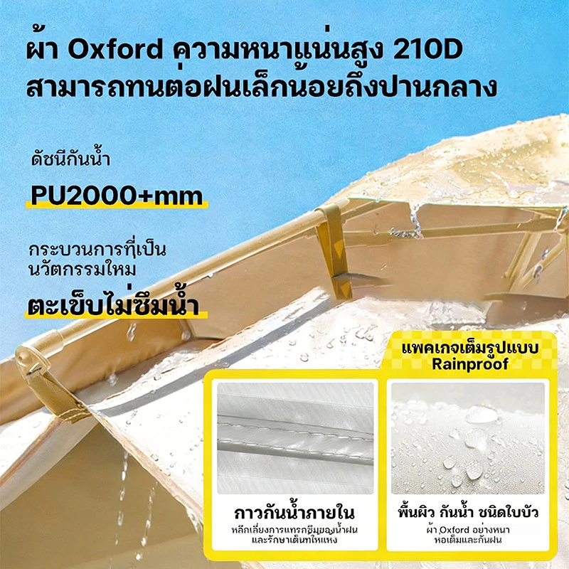 เต็นท์อัตโนมัติ 4-6 คน เต็นท์แคมป์ปิ้ง กันฝน กันแดด thumbnail 9