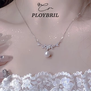 PLOYBRIL สร้อยคอ ประดับมุก พลอยเทียม ดอกไม้ สไตล์เกาหลี สําหรับผู้หญิง X015