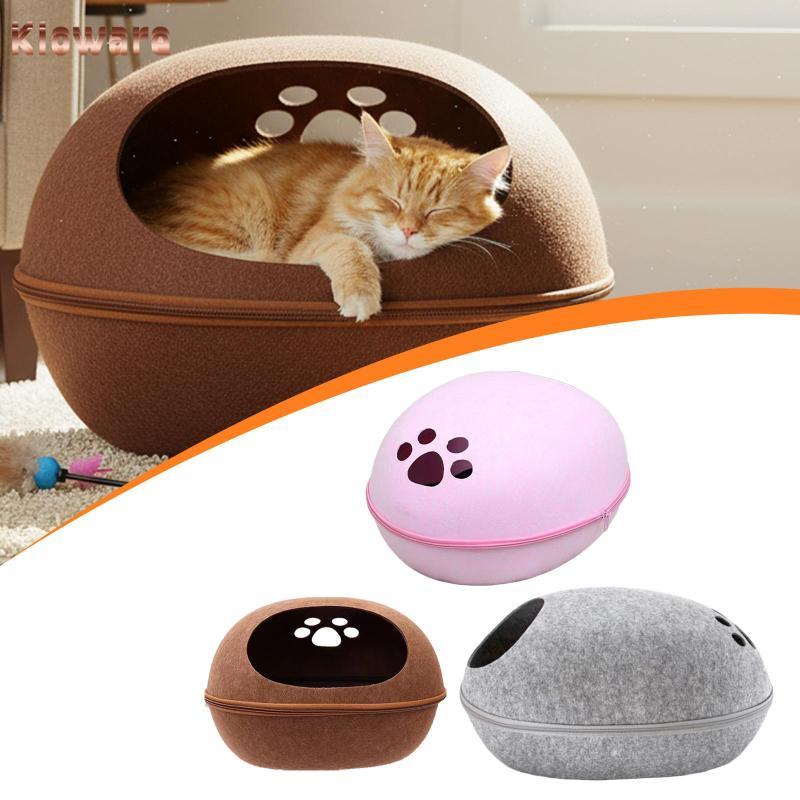 [Kloware] Felt Cat Bed Cave Pet Sleeping Bed Hideaway Bed for Puppy Indoor Cat Kitty