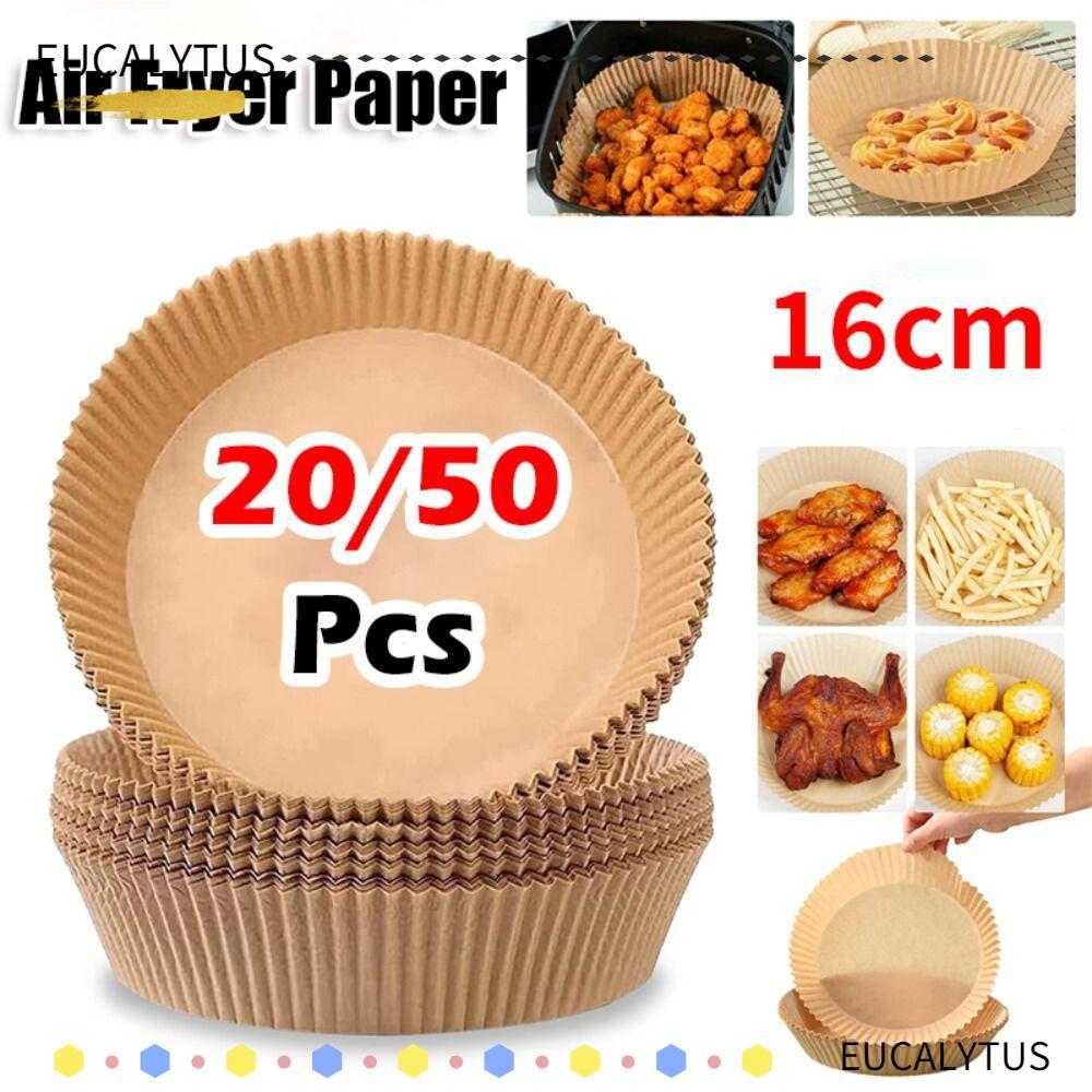 EUCALYTUSTH 20/50 ชิ้นกระดาษอบ, Non-Stick กระดาษทอดอากาศแบบใช้แล้วทิ้ง,ทนทานน้ํามันหลักฐานกันน้ํา Baking Liner สําหรับ Steamer มัฟฟิน Cupcake