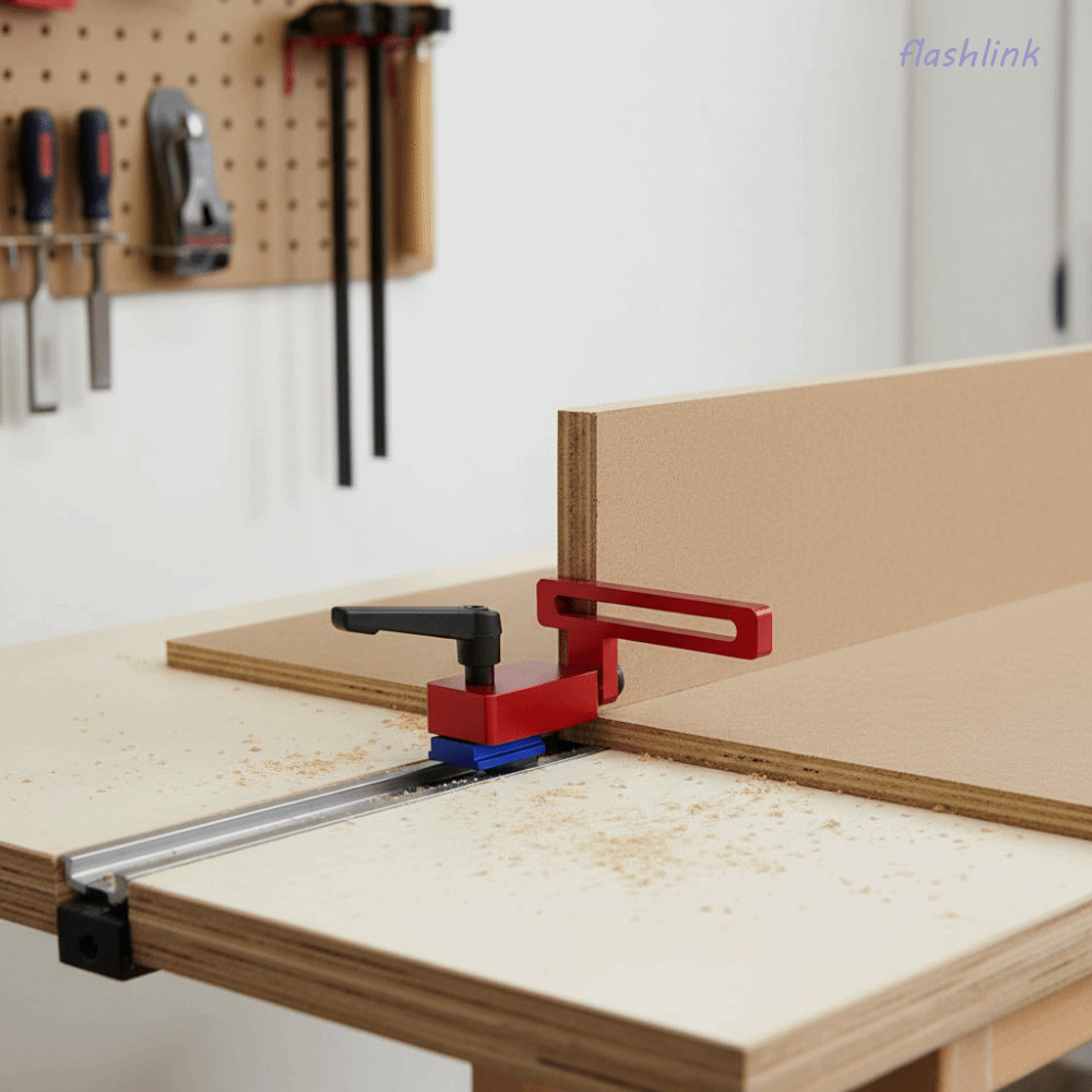 FLASHLI Miter Track Stop, กลไกล็อคก่อสร้างโลหะผสมอลูมิเนียม T Track Stop Block, มาตรฐาน T-track Stop