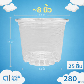 กระถาง กระถางต้นไม้ กระถางใส เบอร์ 7.5 8 นิ้ว 25 50 ใบ