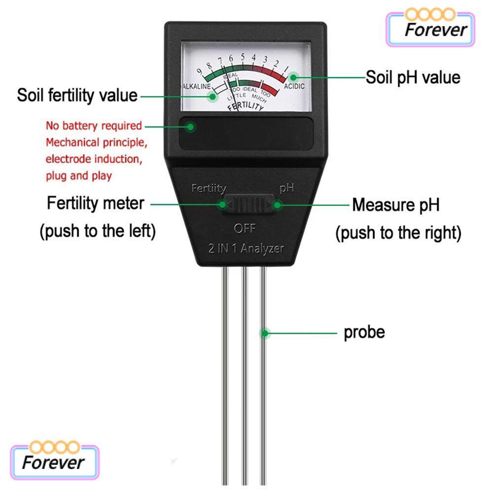 FOREVER 2 in 1 Soil PH Fertility Meter ความแม่นยําสูง Professional Plant Detector Soil PH Tester