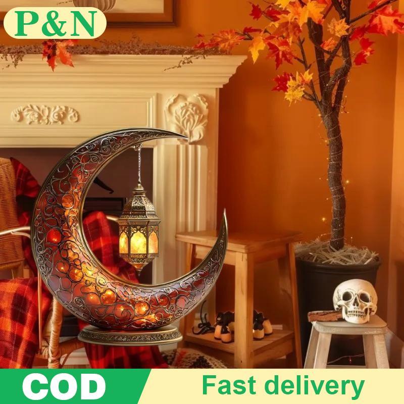 [P&N] 2D อะคริลิค Crescent Castle เครื่องประดับรอมฎอนเทศกาลตกแต่ง Eid Al-Fitr Mubarak อิสลามตารางป้า