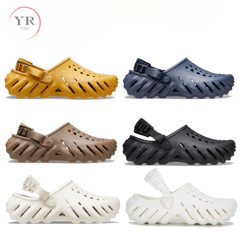 พร้อมสต็อก Unisex Crocs Echo Clog สําหรับผู้ชายผู้หญิงรองเท้าแตะรองเท้าชายหาดแฟชั่นรองเท้าแตะกลางแจ้
