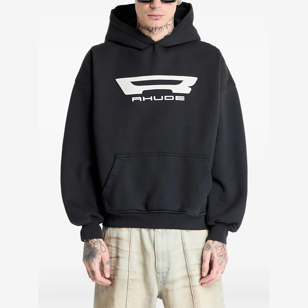 Rhude Black Campione Hoodie