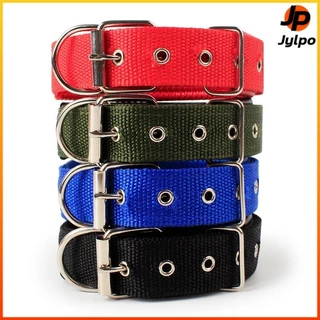 Jylpo（S-XXL)ปลอกคอสุนัขปรับได้หัวเข็มขัดโลหะทนทานป้องกันการรัดสําหรับสุนัขพันธุ์เล็ก-กลาง-ใหญ่มีหลายสีให้เลือก