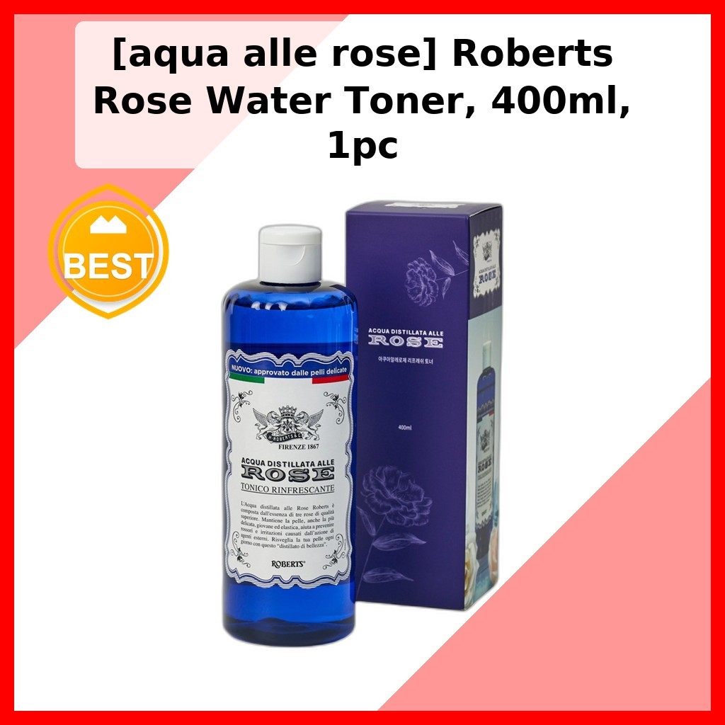 [aqua alle rose] Roberts Rose Water Toner, 400ml, 1pc / Korean Rose Water Toner / สูตรบางเบา by HANA