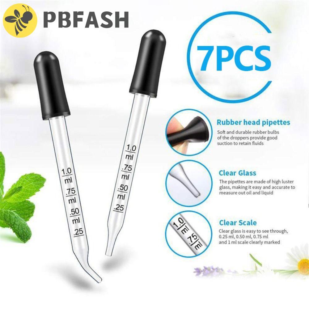 PBFASH Scale Dropper นํากลับมาใช้ใหม่อเนกประสงค์ 7 ชิ้นน้ํามันหอมระเหย Dropper ขวดน้ํามันหลอด Droppe