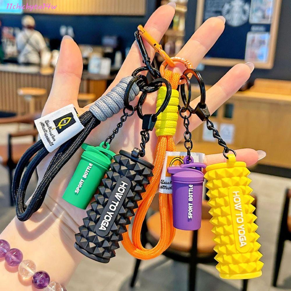 CHICHYTU14W Barbell Plates พวงกุญแจ, พวงกุญแจดัมเบลจําลอง INS ที่ถอดออกได้, ถ้วยน้ําเย็น Dopamine Ba