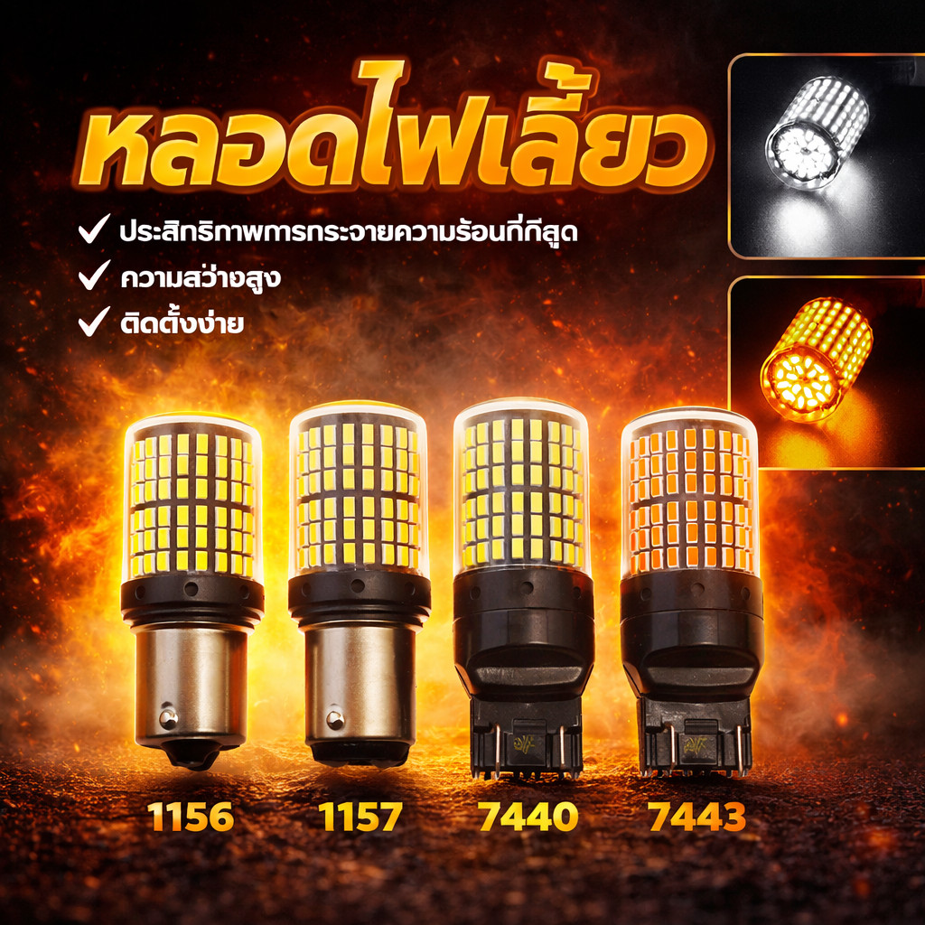💡รีวิวป้ายยา! หลอดไฟเลี้ยว/ไฟเบรค LED 144ชิพ ตัวจบสำหรับมอเตอร์ไซค์และรถยนต์