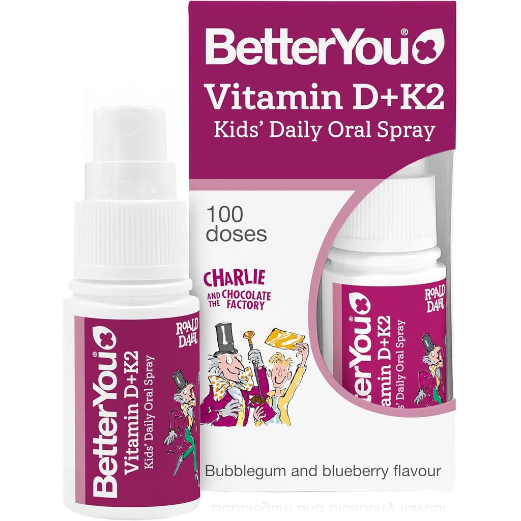 BetterYou Vitamin D3 + K2 Kids Oral Spray, Fast Acting Vitamin D 800 IU + Vitamin K2 (MK-7), พอร์ตปล
