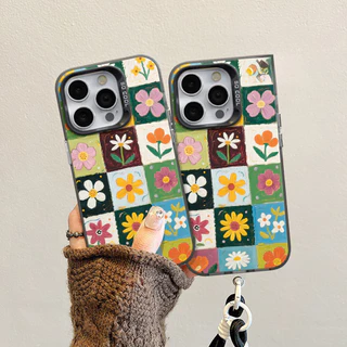 เคสสำหรับ iPhone 16 13 11 15 Pro XS XR 15 14 Plus 11 12 13 14 Pro Max 7+ 8+ XS Max เคสโทรศัพท์กันกระแทกลายดอกไม้การ์ตูนเ