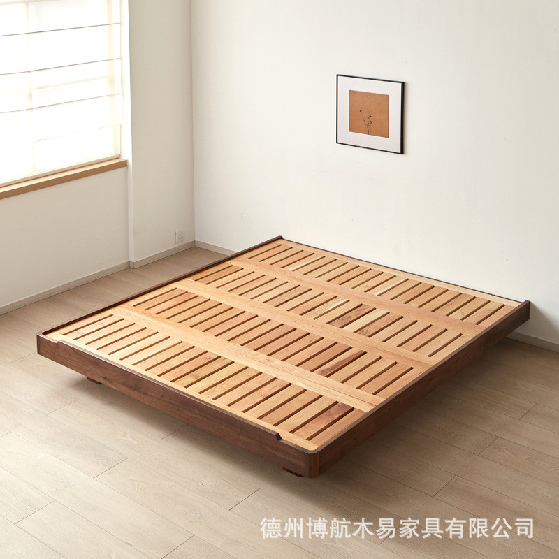 North American Black Walnut Suspension Bed Bed Bed Bed Bed Tatami Cherry Wood Bed Bed Bed Bed Log Lo