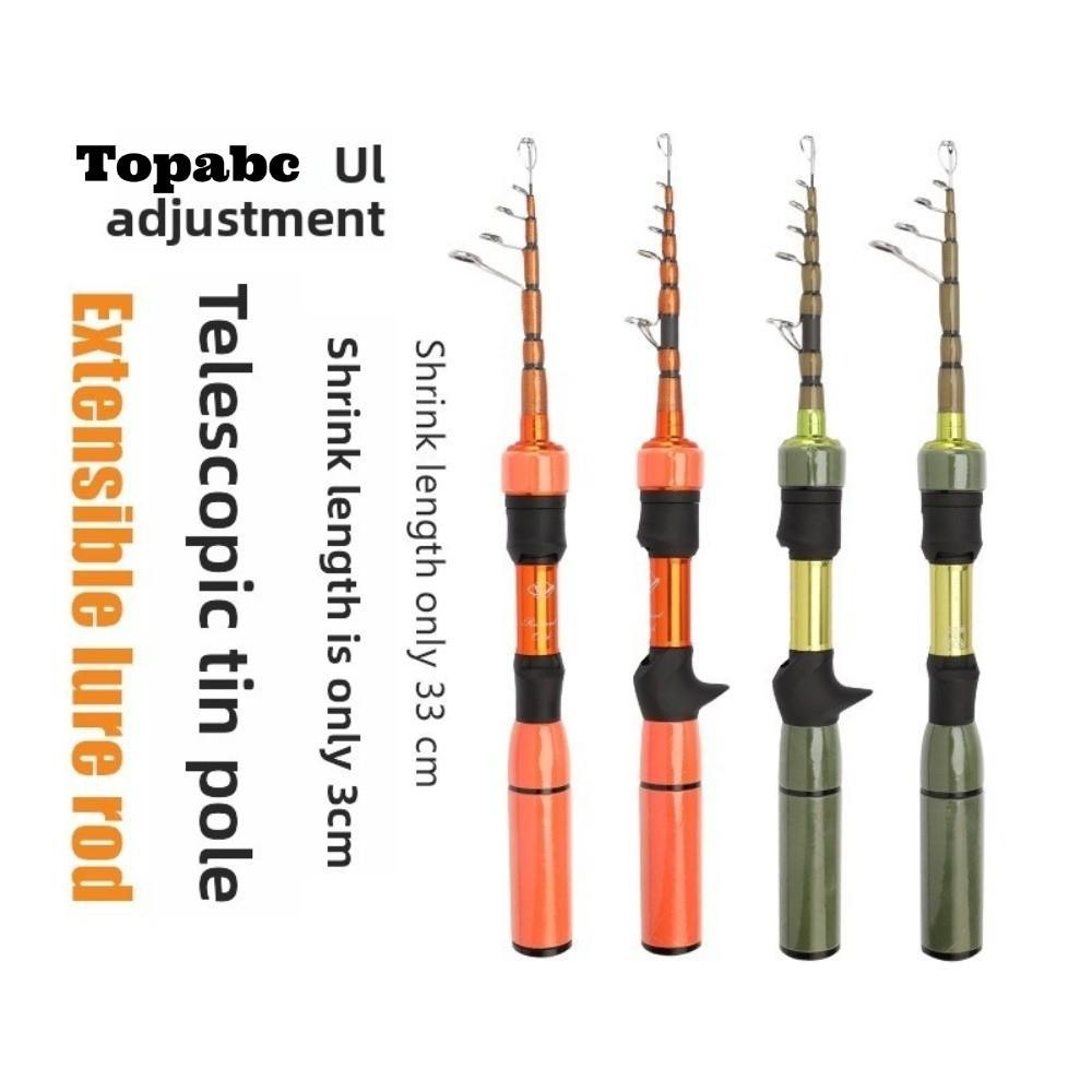 TOPABC Bass Fishing Rod, Ultra-Fast Action Compact Contraction UL Fishing Rod,ความยาว 33 ซม.Anti-Imp