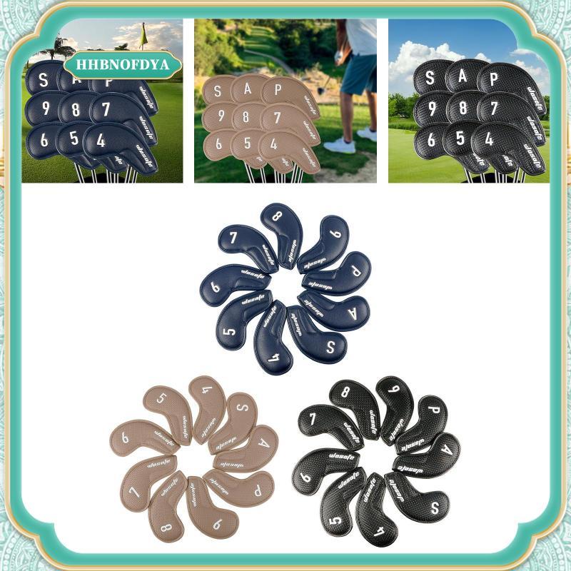 [hhbnofdya] 9 ชิ้น Golf Iron Covers Set Protection Guard Anti Scratch Golf Headcover 4,5,6,7,8,9,P,A