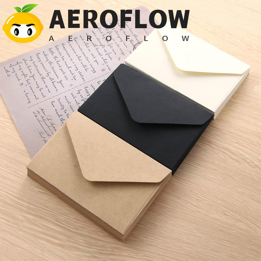 AEROFLOW กระดาษซองจดหมายสีดําวินเทจคลาสสิกสไตล์ยุโรปการ์ดข้อความกระดาษคราฟท์ว่างเปล่าสําหรับตัวอักษร