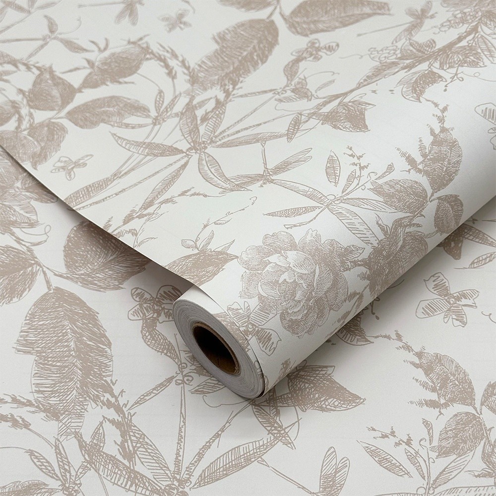 GlobalHouse TAPIO วอลเปเปอร์ ลายดอกไม้ รุ่นFiora ขนาด 45x1000 ซม. สีเบจ