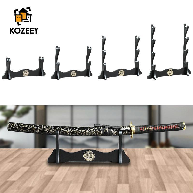 KOZEEY ชั้นเก็บของโต๊ะตกแต่งคอลเลกชัน Wakizashi Tanto ขาตั้งจอแสดงผล