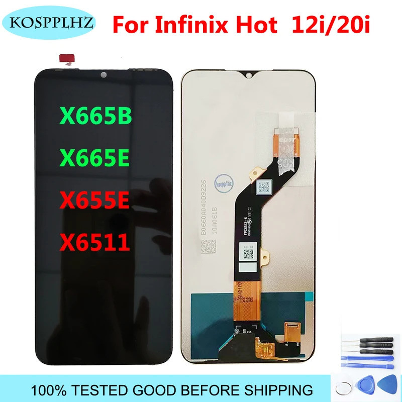 6.6 "สําหรับ Infinix Hot 12i / 20i x665 X655E x665B X665E X6511 จอแสดงผล LCD Touch Screen Digitizer 